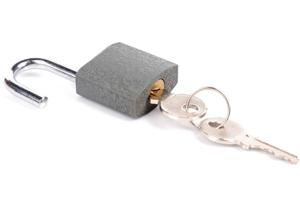 Sleutels in hangslot