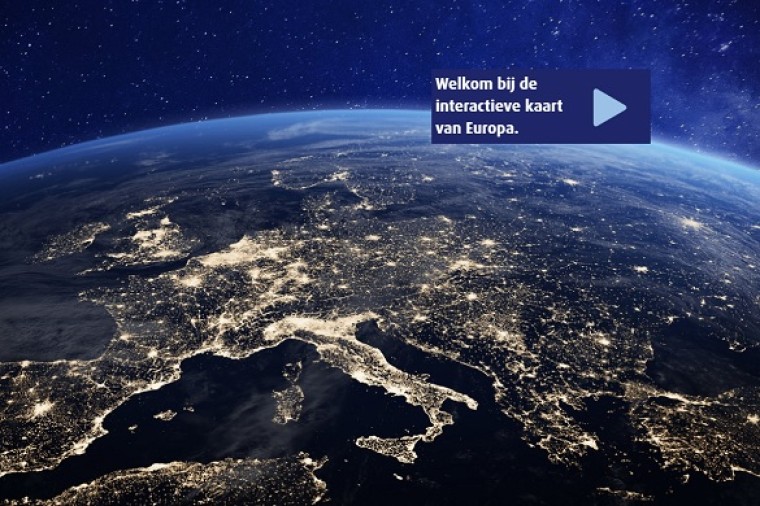 Interactieve digitaliseringskaart van Europa
