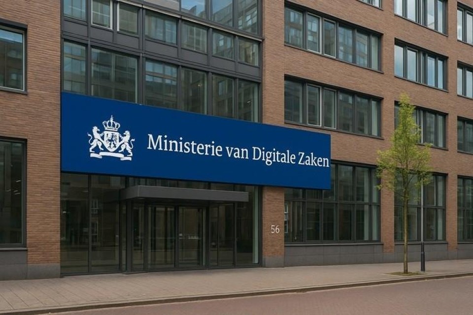 Bord Ministerie van Digitale zaken, gemaakt met ChatGPT