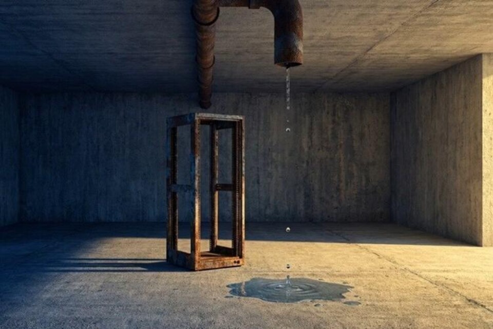 Lekkende verroestige pijp