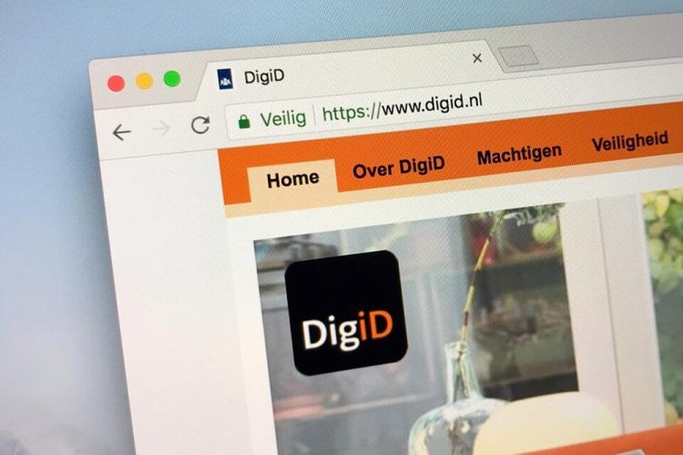 Laptop met op het scherm de website van DigiD
