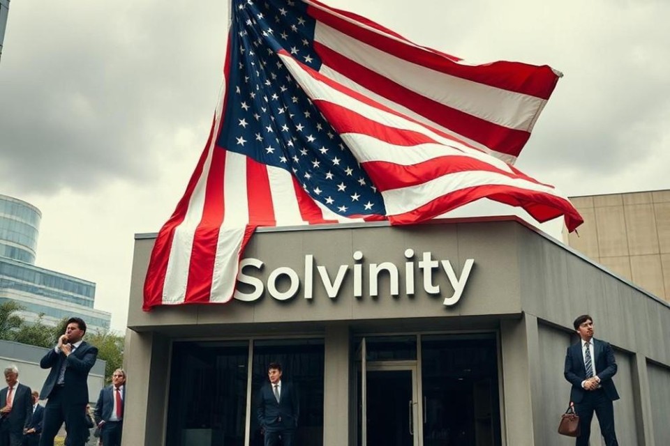 AI-gegenereerd plaatje van Solvinity onder Amerikaanse vlag