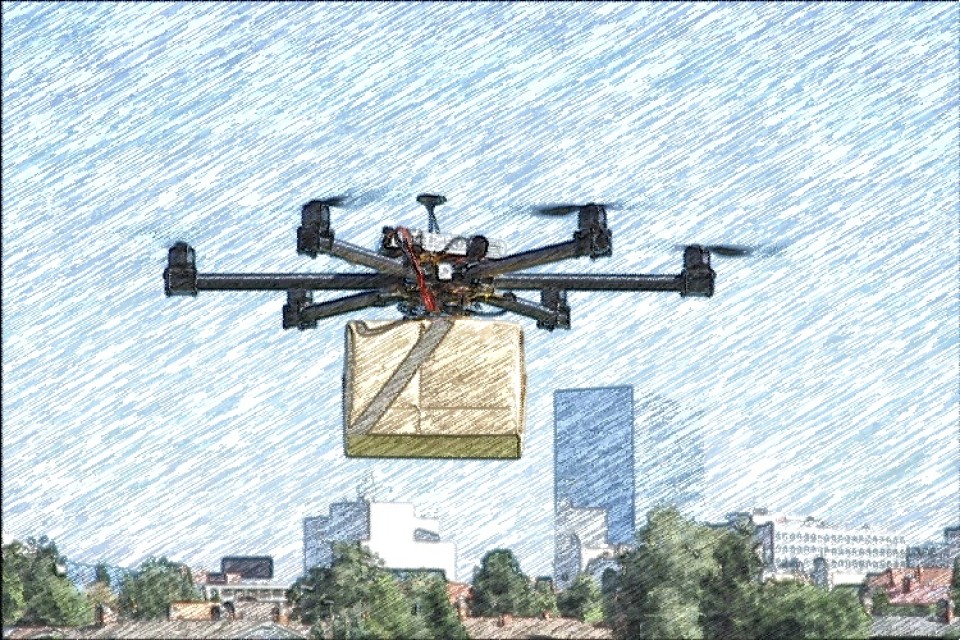 drones bezorgt pakje